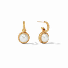 Load image into Gallery viewer, JULIE VOS FLEUR-DE-LIS HOOP AND CHARM EARRINGS
