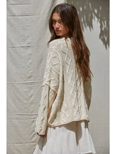 Load image into Gallery viewer, By Together Knit Sweater Cotton V-Neck Cable Knit Cardigan Top
