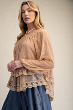 Load image into Gallery viewer, EASEL SHEER LACE OPEN BACK BLOUSE
