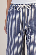 Load image into Gallery viewer, EASEL STRIPE LINEN WASHED PALAZZO PANTS

