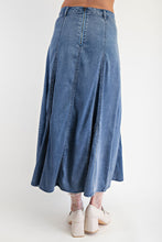 Load image into Gallery viewer, Easel A Line Washed Denim Maxi Skirt
