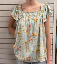 Load image into Gallery viewer, EASEL FLORAL PRINTED RAYON LINEN TOP
