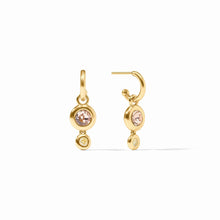 Load image into Gallery viewer, JULIE VOS RAINBOW DUO HOOP AND CHARM EARRING
