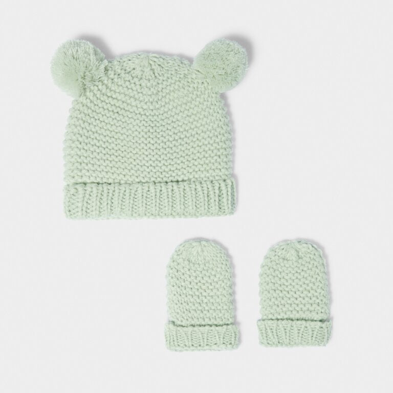 Katie Loxton Knitted Baby Hat & Mittens Set