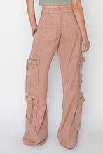 Load image into Gallery viewer, RISEN HIGH RISE ANKLE WIDE LEG TENCEL MULTI POCKET CARGO PANTS
