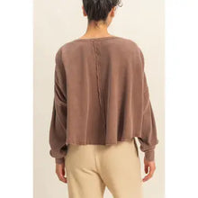 Load image into Gallery viewer, Hyfve Mineral Washed Dropped Shoulder Waffle Knit Top

