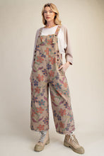 Load image into Gallery viewer, EASEL FLORAL PRINTED VINTAGE WASHED OVERALLS
