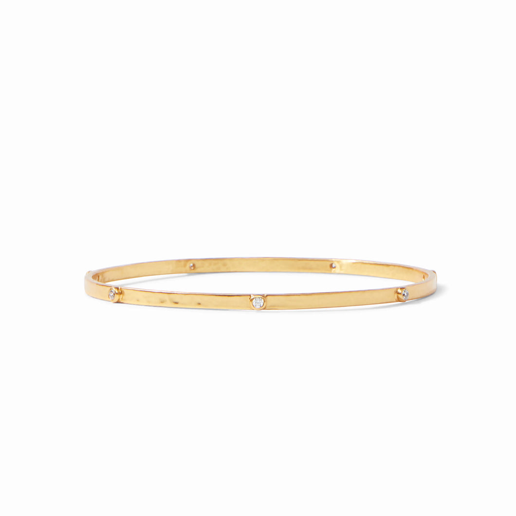 JULIE VOS CRESCENT STONE GOLD BANGLE