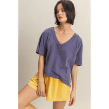 Load image into Gallery viewer, HYFVE V NECK RAW EDGE OVERSIZED TEE
