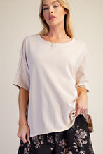 Load image into Gallery viewer, EASEL SHORT SLEEVE WASHED TERRY KNIT TOP
