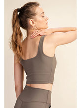 Load image into Gallery viewer, RAE MODE NYLON RIBBED SQUARE NECK CROP TOP
