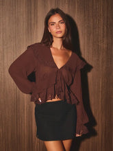 Load image into Gallery viewer, LE LIS CHIFFON TOP WITH LACE DETAILING
