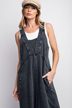 Load image into Gallery viewer, EASEL WASHED SOFT TERRY KNIT JUMPSUIT BLACK
