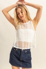 Load image into Gallery viewer, HYFVE CROCHET BUTTON SIDES CROP SLEEVELESS BOXY TANK
