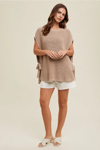 Load image into Gallery viewer, WISHLIST OVERSIZED SWEATER VEST WITH SIDE SELF TIE STRAPS MOCHA
