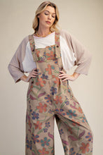 Load image into Gallery viewer, EASEL FLORAL PRINTED VINTAGE WASHED OVERALLS
