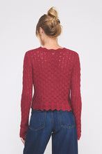 Load image into Gallery viewer, ALLIE ROSE POINTELLE TIE CARDIGAN W SCALLOP EDGE
