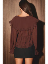 Load image into Gallery viewer, LE LIS CHIFFON TOP WITH LACE DETAILING
