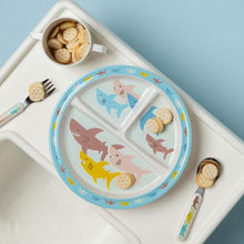 Load image into Gallery viewer, Sugar Booger Divided Suction Plate Smiley Shark

