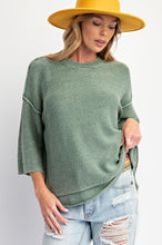 Load image into Gallery viewer, EASEL MINERAL WASHED KNIT SWEATER TOP
