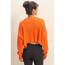 Load image into Gallery viewer, Hyfve Cropped Knit Sweater with Crew Neck
