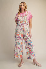 Load image into Gallery viewer, EASEL FLORAL PRINTED VINTAGE WASHED OVERALLS
