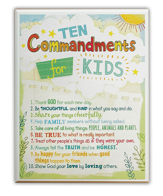 ABBEY AND CA 10 COMMANDMENTS FOR KIDS EASEL