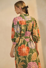 Load image into Gallery viewer, ODDI TEXTURED FLORAL SHIRT DRESS
