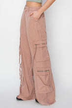 Load image into Gallery viewer, RISEN HIGH RISE ANKLE WIDE LEG TENCEL MULTI POCKET CARGO PANTS
