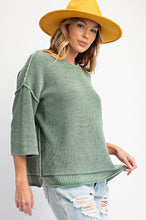 Load image into Gallery viewer, EASEL MINERAL WASHED KNIT SWEATER TOP
