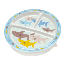 Load image into Gallery viewer, Sugar Booger Divided Suction Plate Smiley Shark
