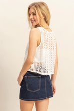 Load image into Gallery viewer, HYFVE CROCHET BUTTON SIDES CROP SLEEVELESS BOXY TANK
