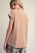 Load image into Gallery viewer, EASEL CAP SLEEVE STRIPED BLOUSE
