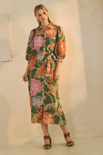 Load image into Gallery viewer, ODDI TEXTURED FLORAL SHIRT DRESS

