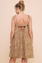 Load image into Gallery viewer, Allie Rose Flowy Woven Jacquard Cami Dress Dark Tan
