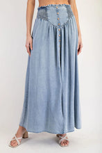 Load image into Gallery viewer, EESOME DENIM FRONT SLIT MAXI SKIRT
