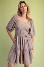 Load image into Gallery viewer, EASEL EMBROIDERY DETAILING WOVEN DRESS
