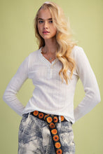 Load image into Gallery viewer, EASEL TEXTURE KNIT HENLEY TOP
