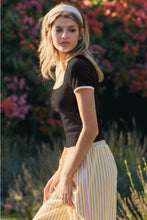 Load image into Gallery viewer, ODDI RIB KNIT TOP WITH SQUARE NECKLINE AND CONTRASTING BINDING
