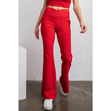 Load image into Gallery viewer, RAE MODE NYLON RIB V-WAISTED FLARED LEGGINGS
