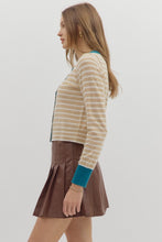 Load image into Gallery viewer, Entro Striped Pattern Long Sleeve Fitted Cardigan
