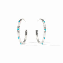 Load image into Gallery viewer, JULIE VOS CRESCENT STONE HOOPS

