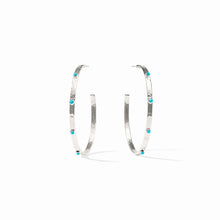 Load image into Gallery viewer, JULIE VOS CRESCENT STONE HOOPS

