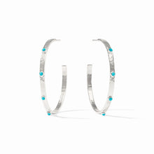 Load image into Gallery viewer, JULIE VOS CRESCENT STONE HOOPS
