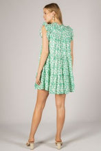 Load image into Gallery viewer, BEFORE YOU COLLECTION FLORAL PRINT RUFFLED CAP SLEEVE MINI DRESS
