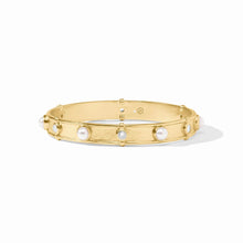 Load image into Gallery viewer, JULIE VOS TRIBECA GOLD BANGLE  PEARL MEDIUM
