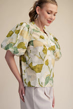 Load image into Gallery viewer, GLAM APPAREL PUFF SLEEVE BLOUSE
