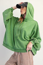 Load image into Gallery viewer, Easel Baloon Sleeved Washed Terry Hoodie Pullover
