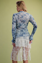 Load image into Gallery viewer, EASEL BURN OUT SHEER MESH TOP
