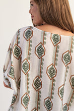 Load image into Gallery viewer, EE:SOME Geometric Floral Printed Elastic Cuff Blouse
